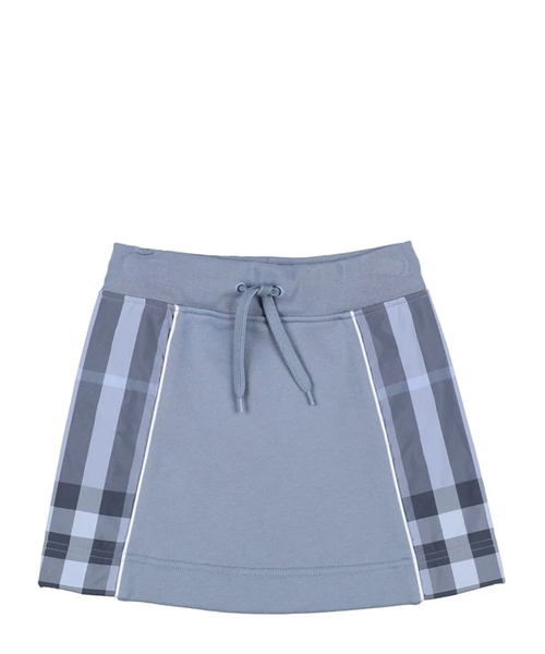 Elastic waist plaid skirt in gray