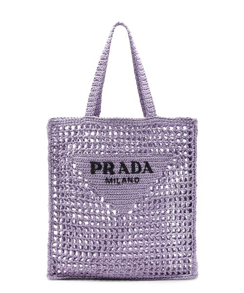 Lilac crochet tote bag with logo | Emporium
