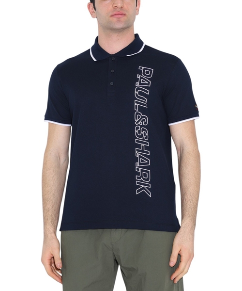 Logo detail polo in navy