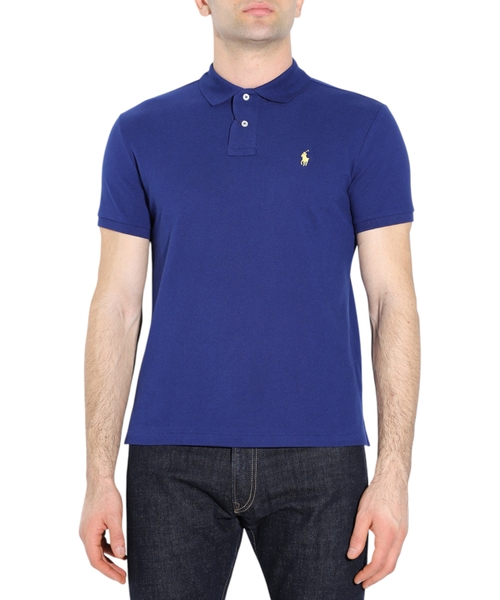 Straight-fit polo in blue