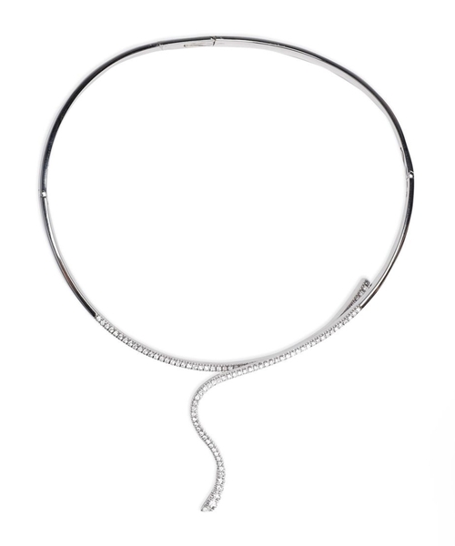 Brilliant daşlarla bəzədilmiş Eden ağ qızıl boyunbağısı