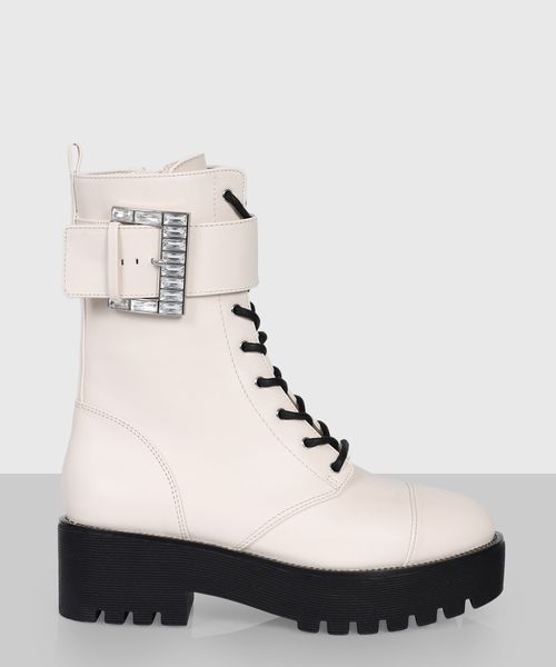 "Bryce" cuff ankle boots in white #2