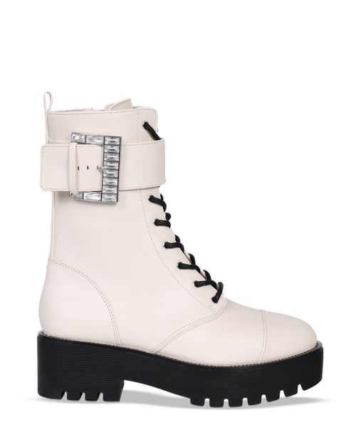 "Bryce" cuff ankle boots in white #5