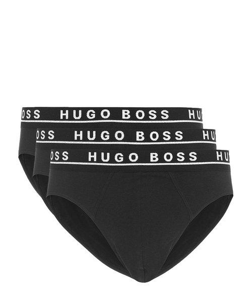 Black underwear set with logo print at the waist