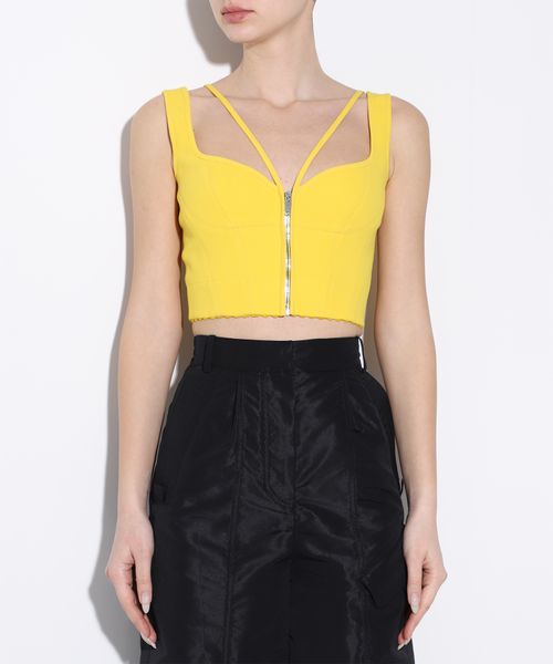 Zip-up cropped top in yellow | Emporium Zip-up cropped top in yellow | Emporium