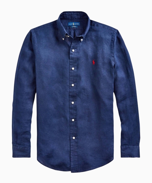 Straight-fit linen shirt