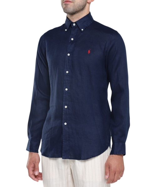 Straight-fit linen shirt