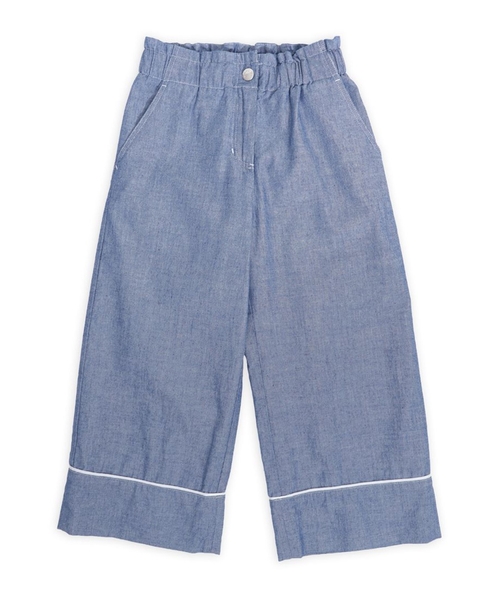 Elastic waist trousers in blue