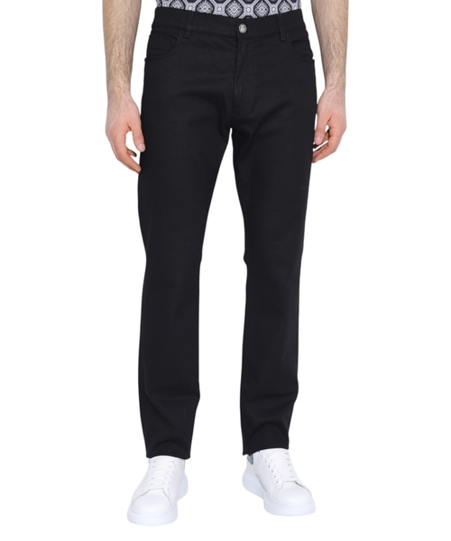 Straight fit logo print jeans in black