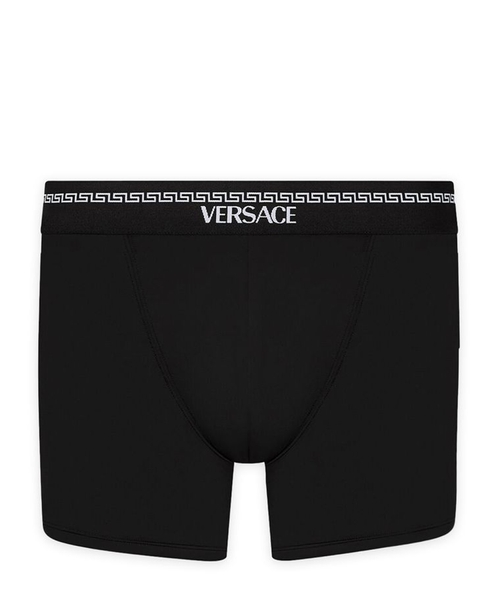 Logo print waist boxers in black