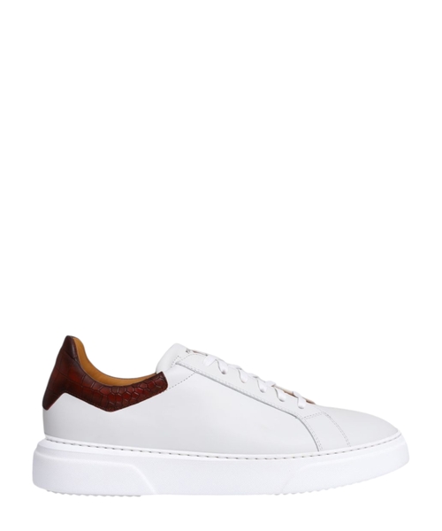 Crocodile trim sneakers in white