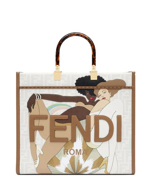 Fendi leather tote bag best sale