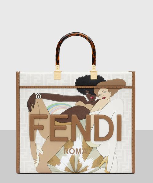 Fendi - Sunshine Large Straw Shopping Bag