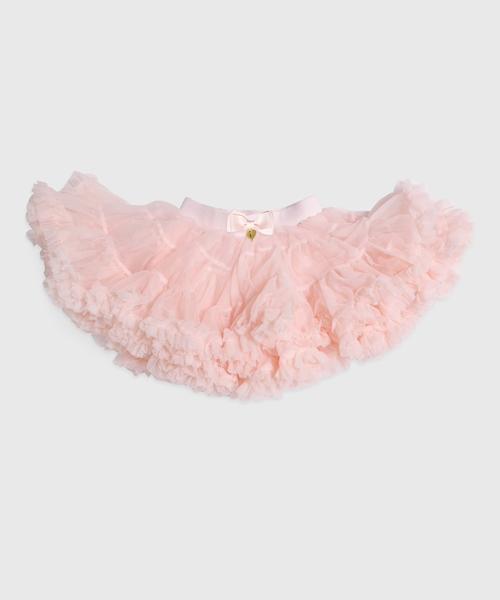 Ruched design bow detail skirt in pink