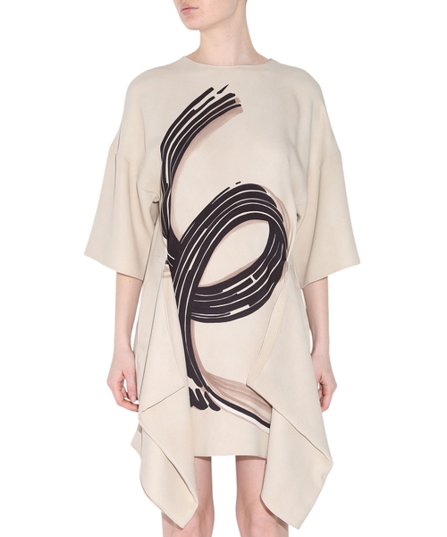 Paintbrush-print silk minidress