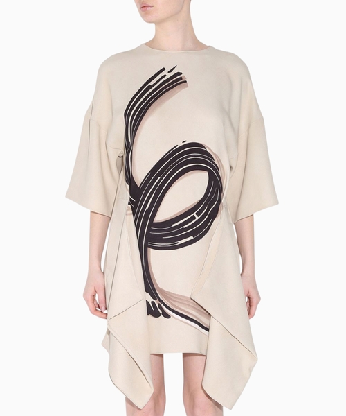 Paintbrush-print silk minidress