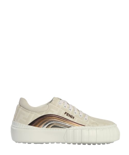 Striped sides sneakers in beige