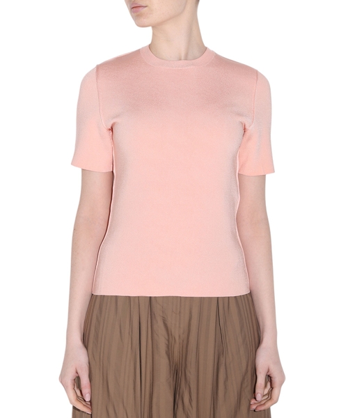 Топ с круглым вырезом и короткими рукавами