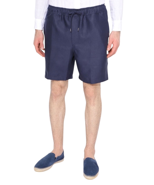 Elastic waist linen shorts