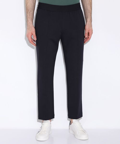 Cropped trousers with elasticated waist