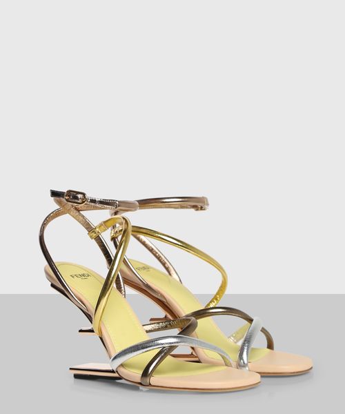 Fendi gold sandals hotsell