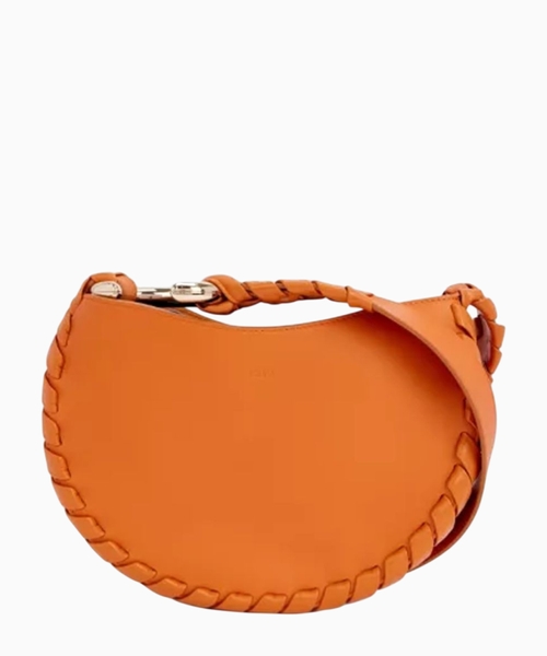 Woven sides leather bag