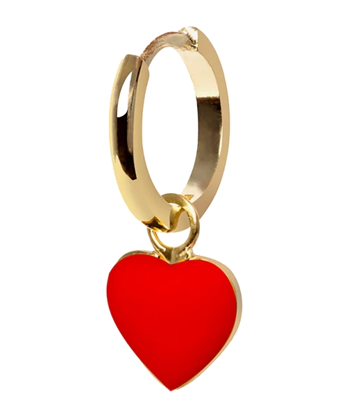 Gold Red Heart sırğası