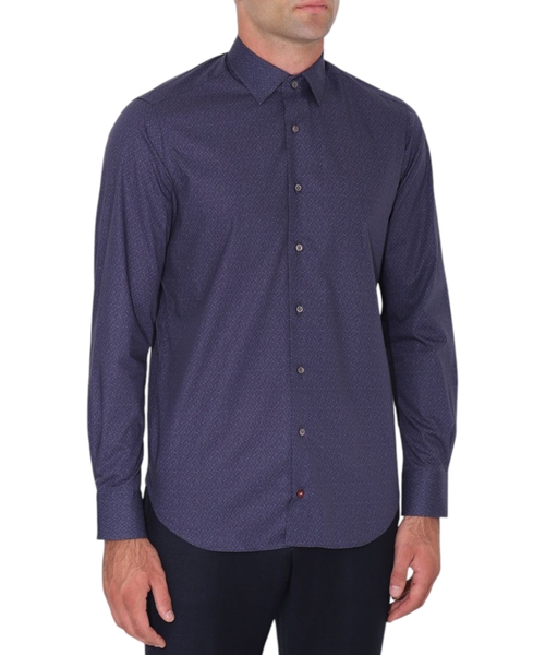 Рубашка с принтом прямого кроя с длинными рукавами