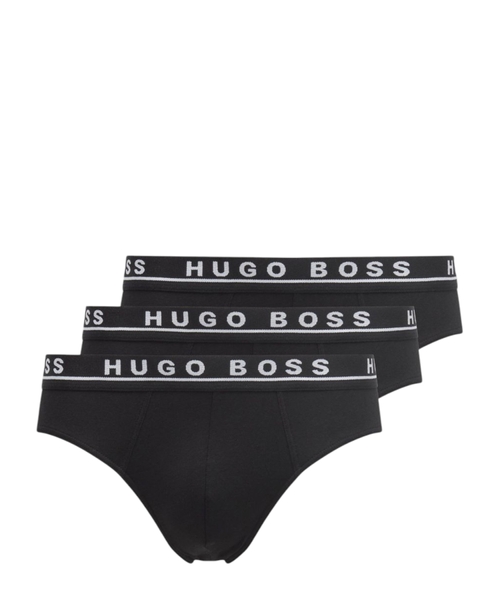 Set of 3 cotton briefs with logo waistband