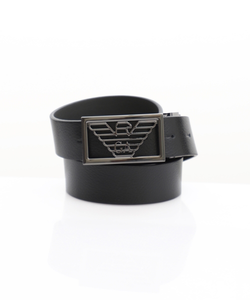 Logo metal buckle detail belt