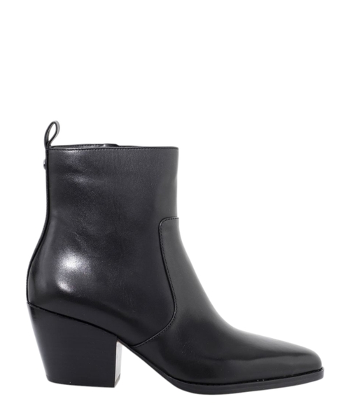 Logo detail leather ankle boots