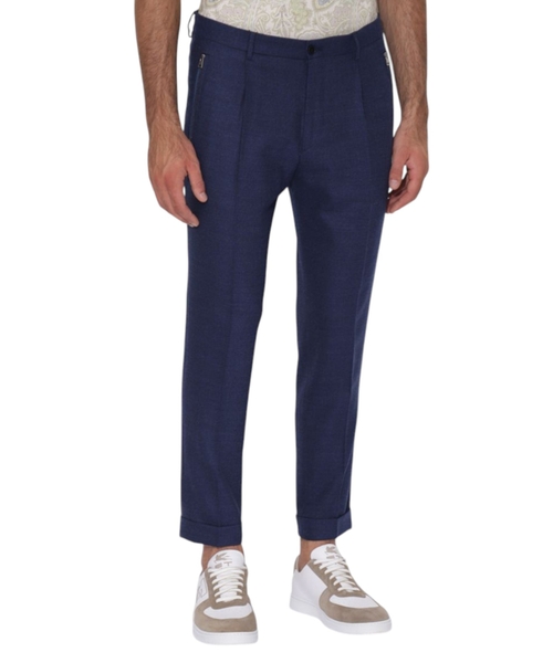 Straight-fit wool trousers