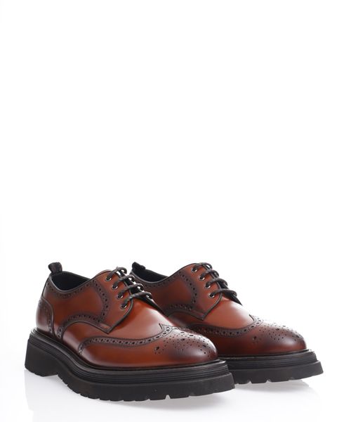 Leather derby-brogue shoes