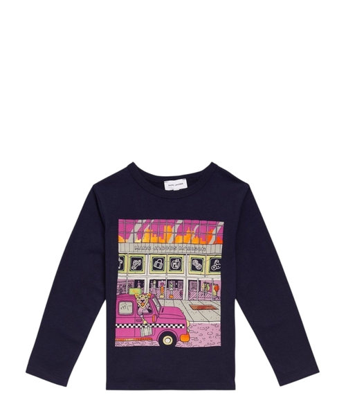 Футболка с длинными рукавами и принтом