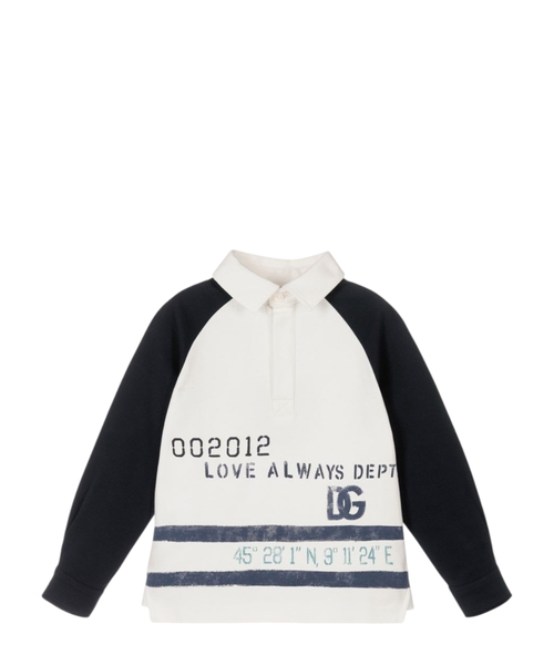 Logo print long sleeve polo shirt