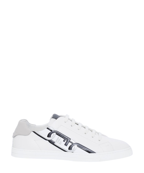 Loqo printli yan hissəli dəri krossovka