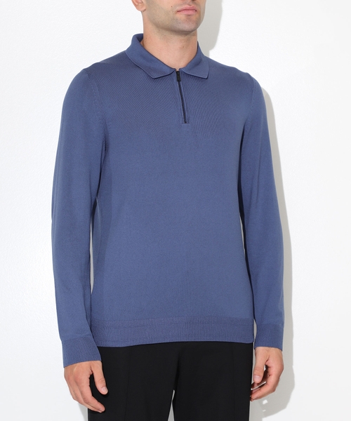Zip fastening collar polo