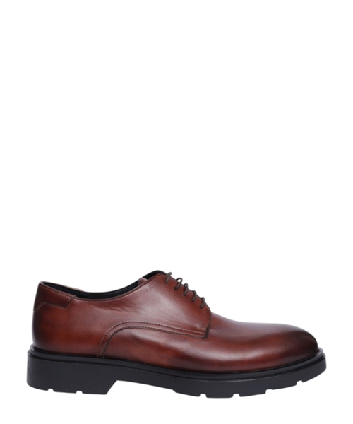 Lace-up leather derby shoes