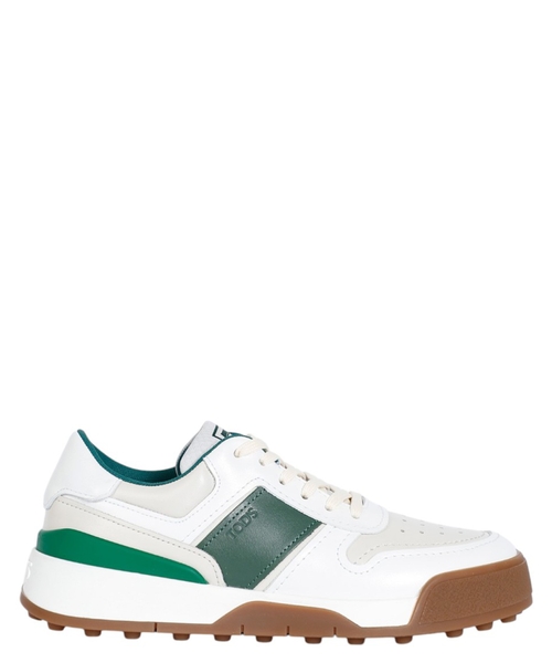 Logo detail leather sneakers