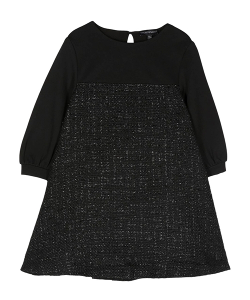 Сontrasting-panel long sleeve dress