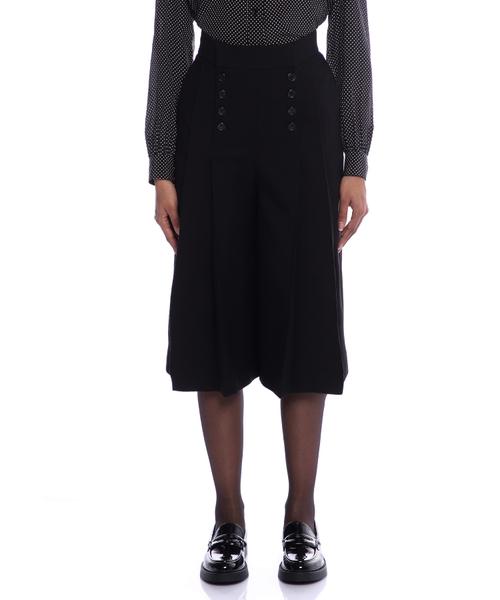 WOOL GABARDINE ASYMMETRY CULOTTE