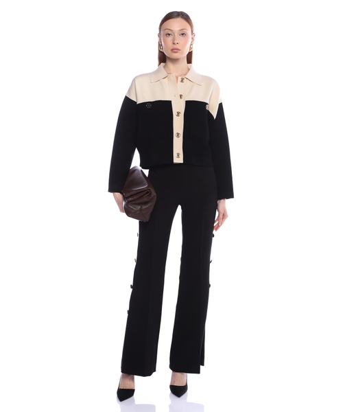 Two-tone knit cardigan | Emporium