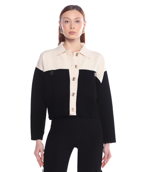 Two-tone knit cardigan | Emporium