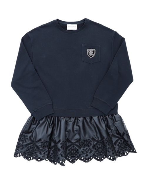 Платье с длинными рукавами и деталью в виде логотипа