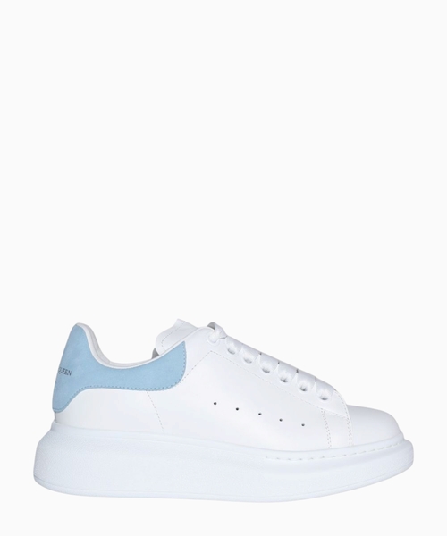 Suede trim leather sneakers