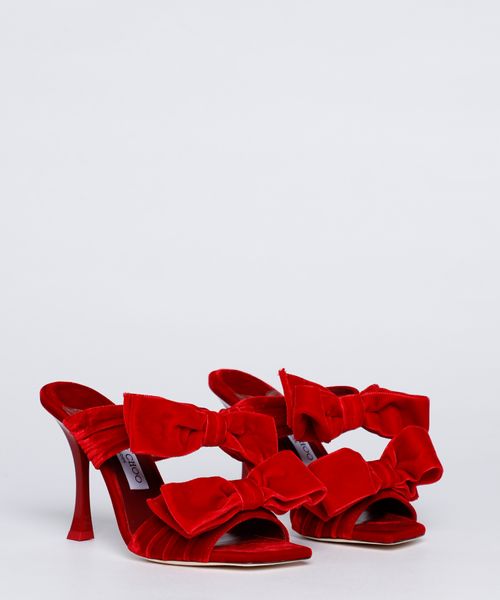 Бархатные мюли Flaca с бантом