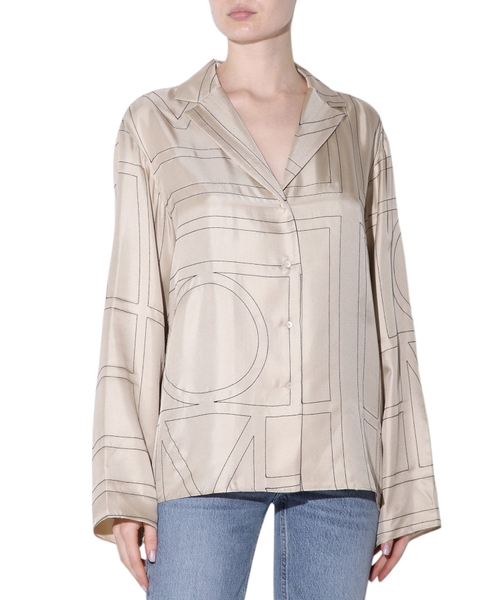 V-yaxalı ipək köynək