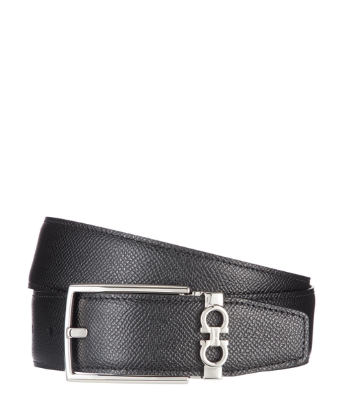 Logo metal buckle leather belt