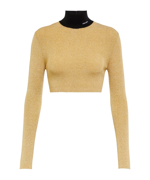 Cropped long sleeve sweater