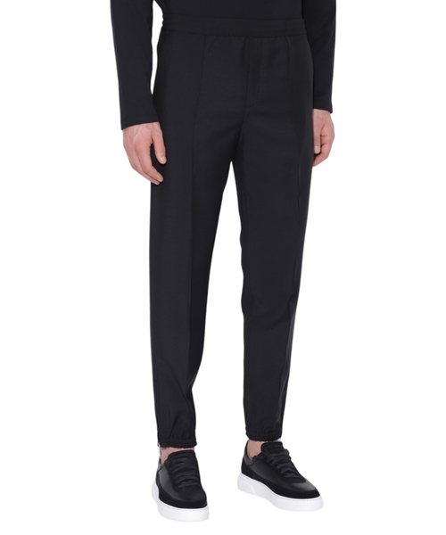 Straight fit trousers with elastic waist